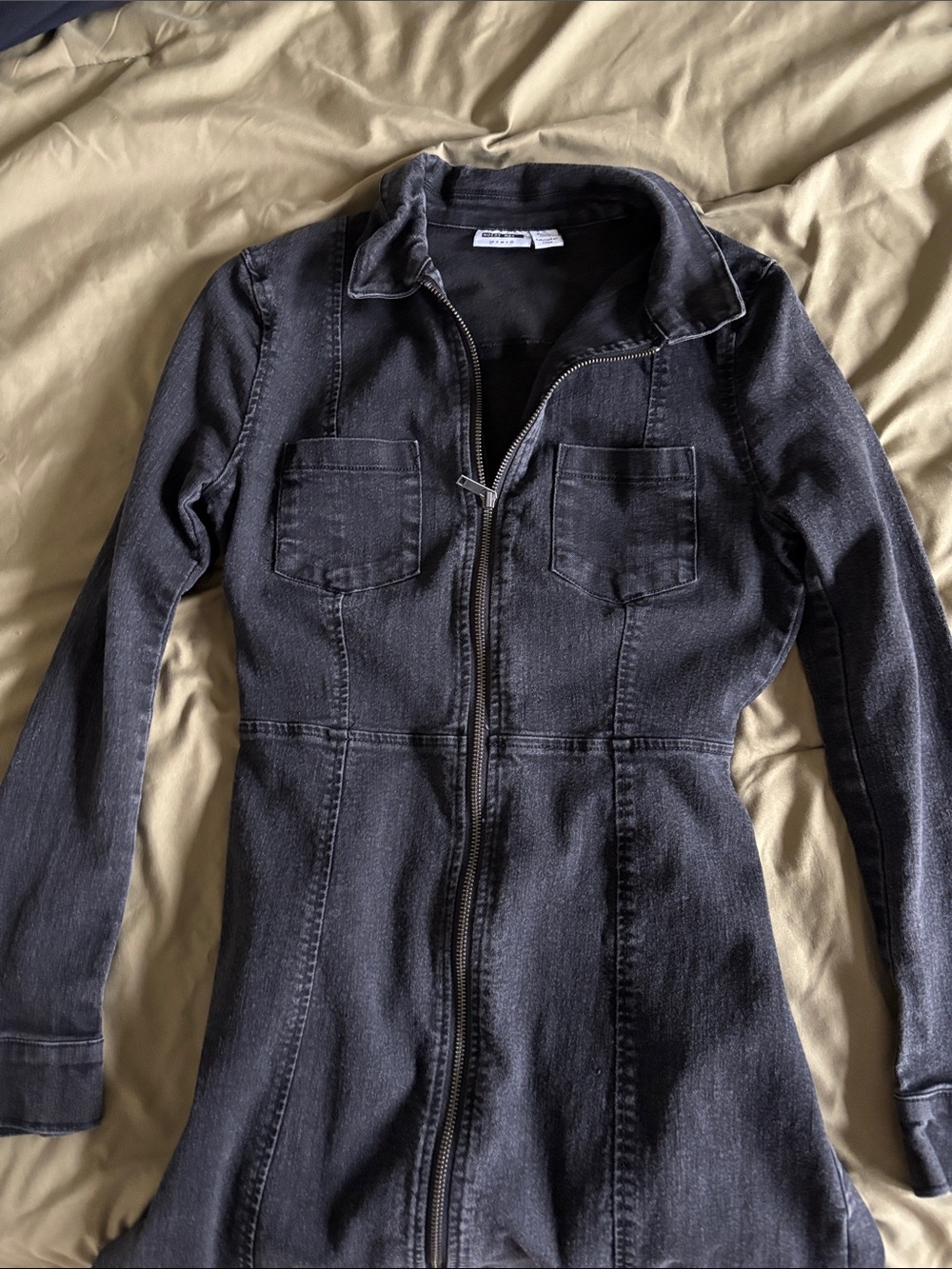 Noisy May zip up dress in black XS